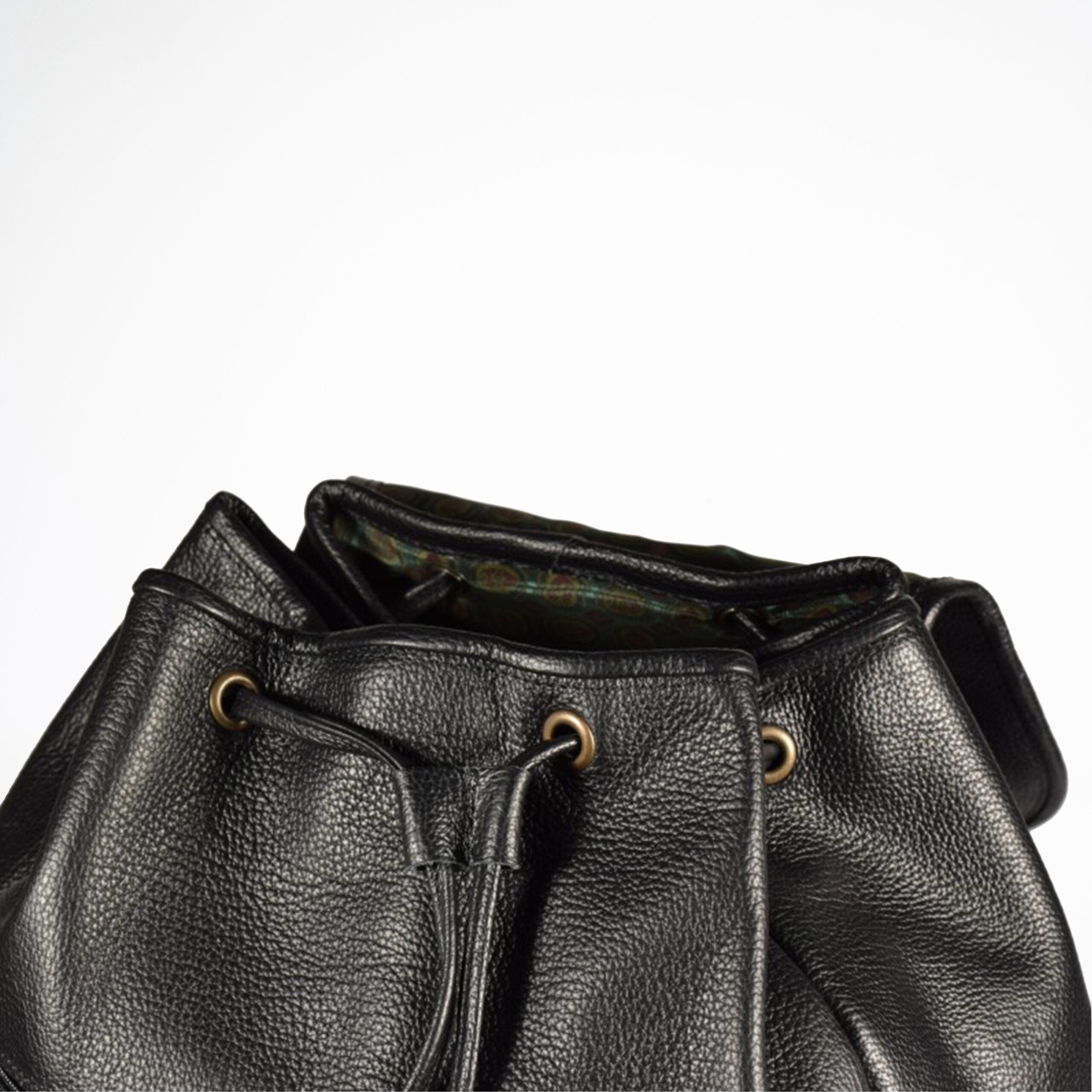 Handmade Leather Backpack 95-38 - Black